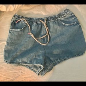 Denim Drawstring Shorts